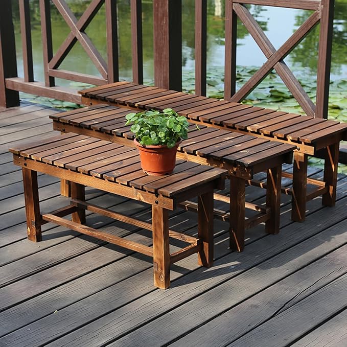 35.4'' Outdoor Garden Benches Weatherproof Patio Bench Two-Person Seat Backless - Image 7