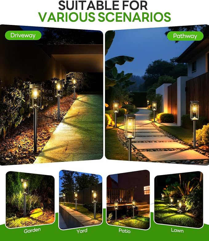 Solar Pathway Lights Outdoor IP65 Waterproof, 6 Pack 3000K LED Auto On/Off - Image 8