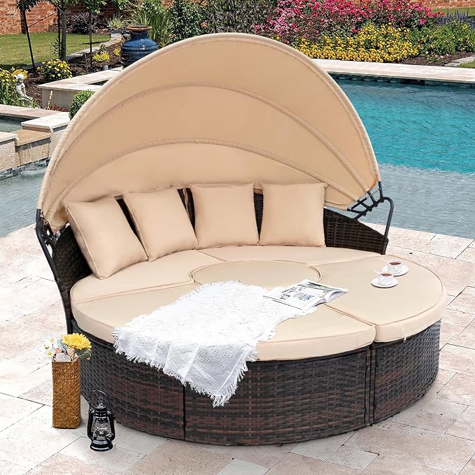 SUNCROWN Outdoor Patio Round Daybed - Image 9