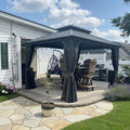 PURPLE LEAF 10' X 12' Gazebo Outdoor Aluminum Gazebo by PURPLELEAF