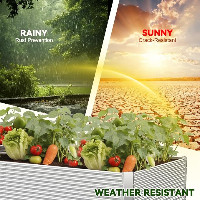 2 Pack Tall 6x3FT Raised Beds for Gardening, Corrugated Galvanized Steel Raised - Image 5