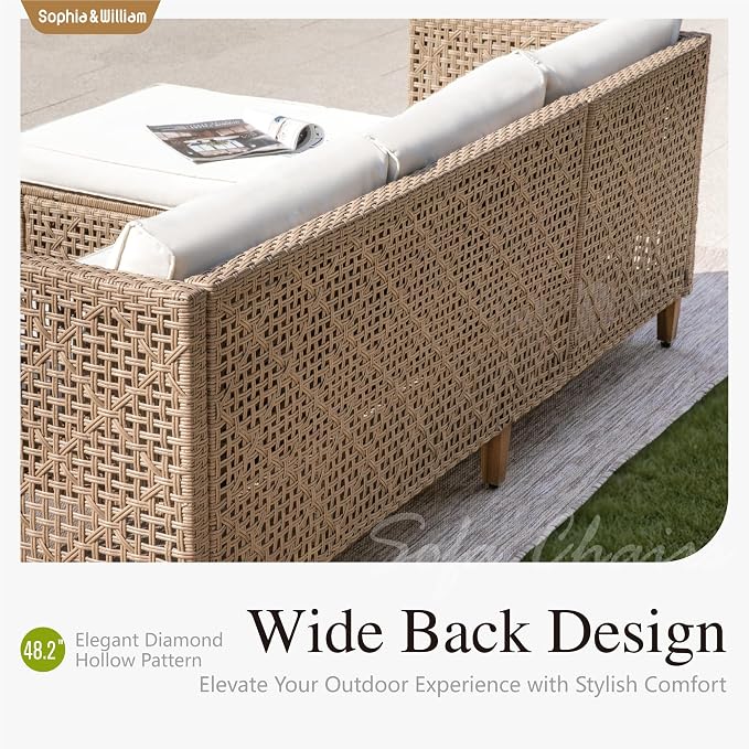 Sophia & William Outdoor Rattan Sofa Set - Image 3
