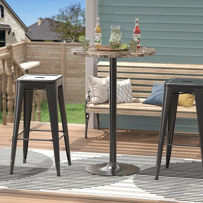 Furmax Bistro Pub Table Round Bar Height Cocktail Table - Image 7