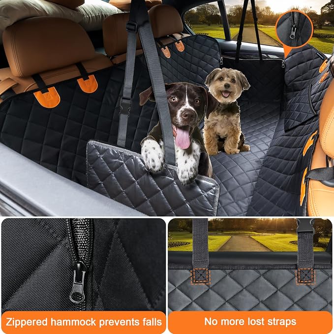 URPOWER Dog Car Seat Cover for Pets 100% Waterproof Seat Cover Hammock 600D - Image 2