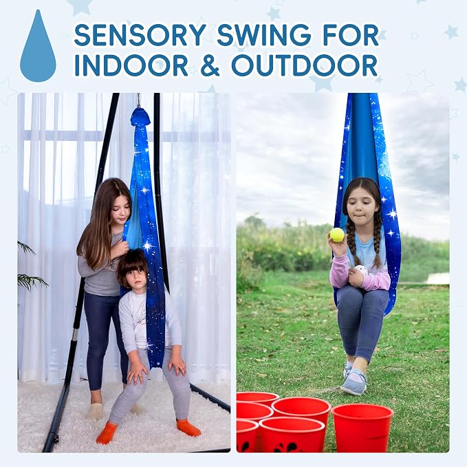 OUTREE Sensory Swing for Kids, Double Layer Therapy Hammock, Indoor Swing - Image 6