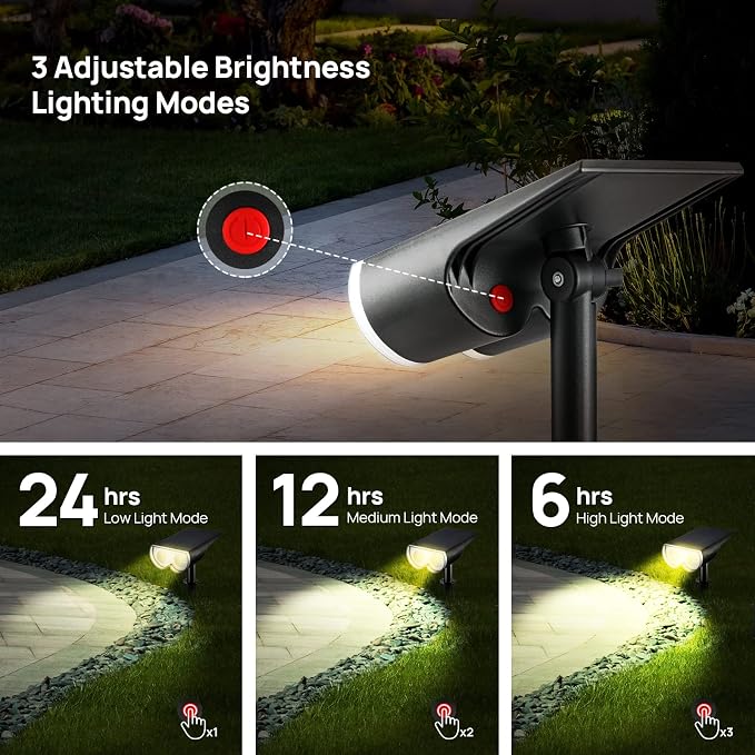 Consciot Solar Spot Lights Outdoor, 16 LEDs IP67 Waterproof Auto On/Off - Image 2