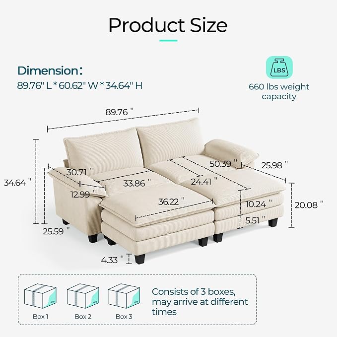 LINSY HOME Modular Sectional Sofa - Image 2