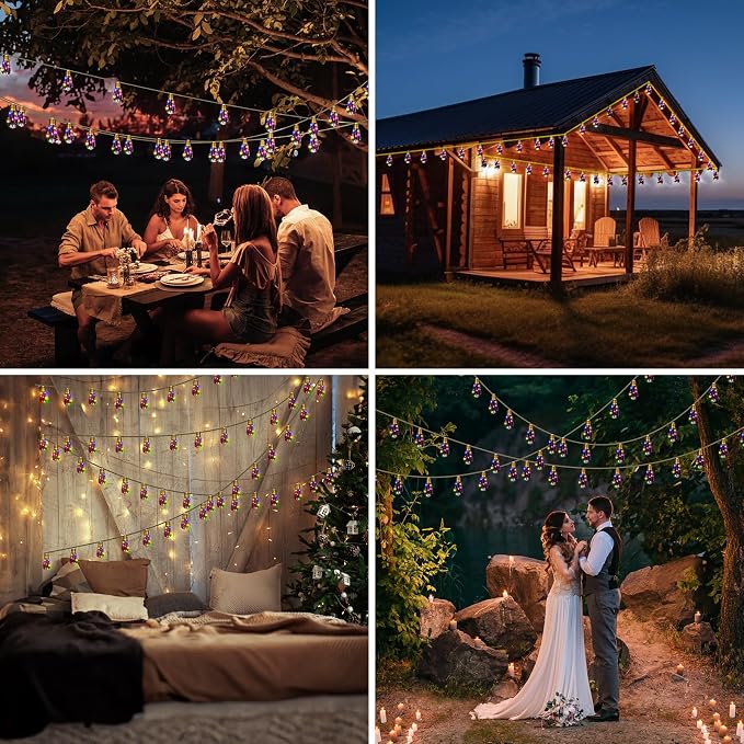 Solar String Lights Outdoor, 24FT Vintage Rope Hemp Solar String Lights - Image 7