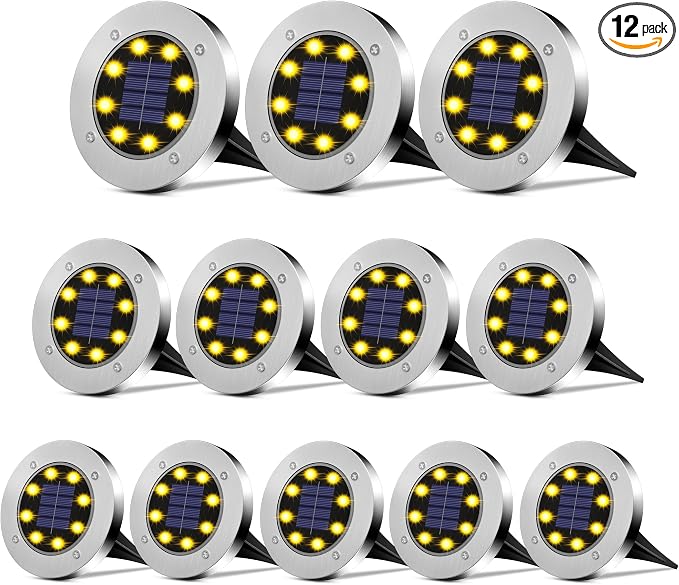 Solar Lights Outdoor Waterproof 12Pack, Solar Garden Lights Pathway Light by DUUDO