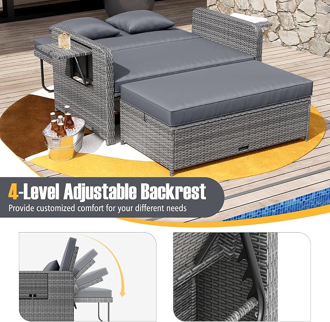 RELAX4LIFE Wicker Patio Outdoor Daybed - Image 4