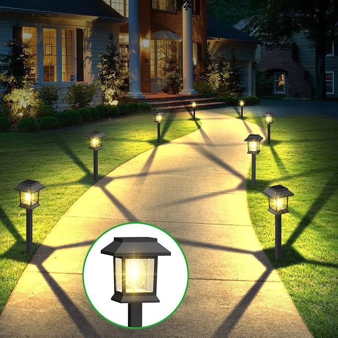 Solar Outdoor Lights, 12 Pack Solar Pathway Lights Waterproof, Landscape - Image 7
