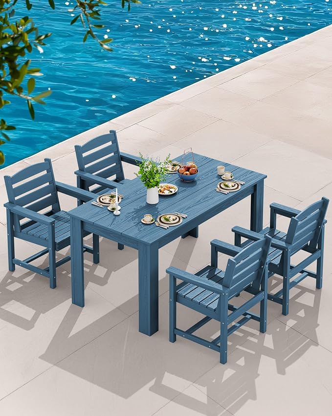 SERWALL HDPE Dining Set for 4, Outdoor Dining Sets for 4 Person - Image 6