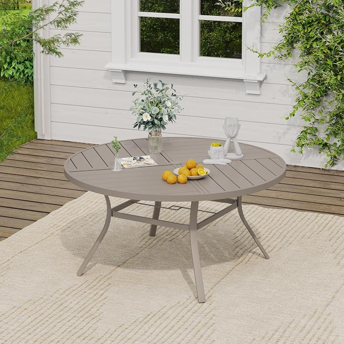 VICLLAX 50" Round Outdoor Table, Patio Dining Table - Image 2