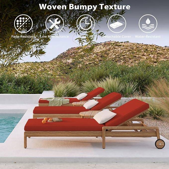 Sundale Outdoor Olefin Chaise Lounge Cushion Set of 2, Water-Resistant Patio - Image 7