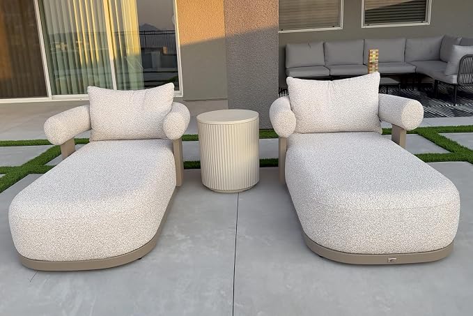 PURPLE LEAF Outdoor Chaise Lounge Chairs Set of 4 Modern Luxury Aluminum - Image 3