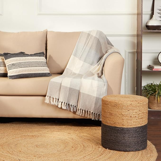 REDEARTH · Cylindrical Pouf Foot Stool Ottoman - Image 5