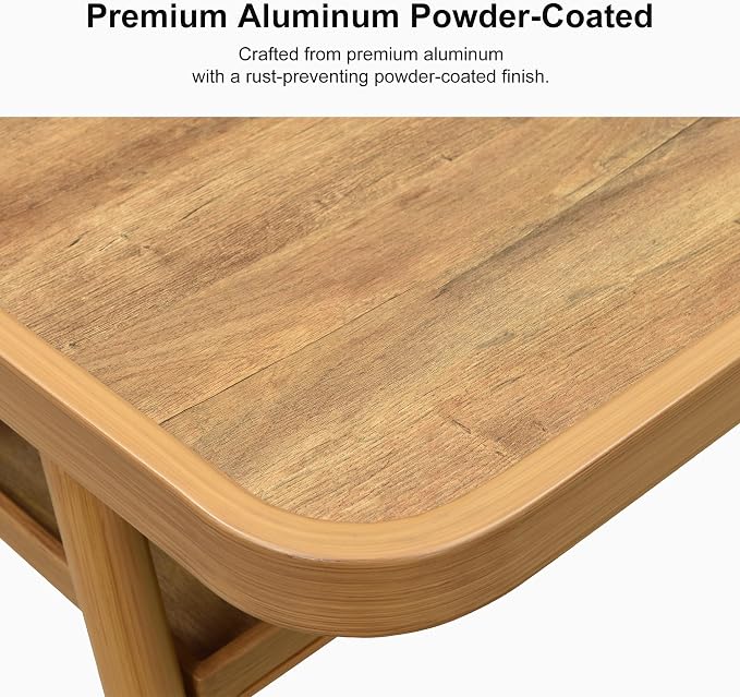 PURPLE LEAF Outdoor Aluminum Counter Height Bar Stools Table - Image 4