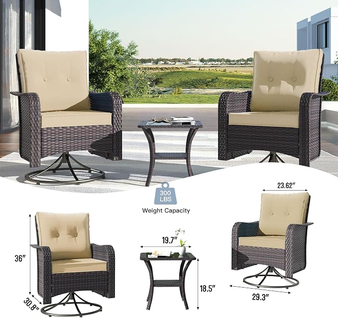 Kullavik 12PCS Outdoor Patio Furniture Set, PE Wicker Rattan Sectional Sofa - Image 9