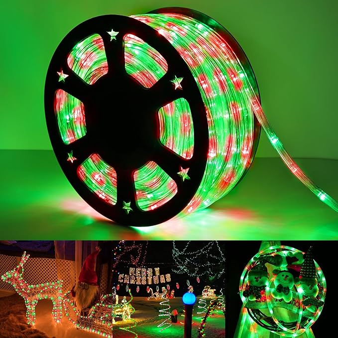 100ft LED Rope Lights Outdoor, 720 LED Connectable and Flexible Tube Lights by Jnaurb