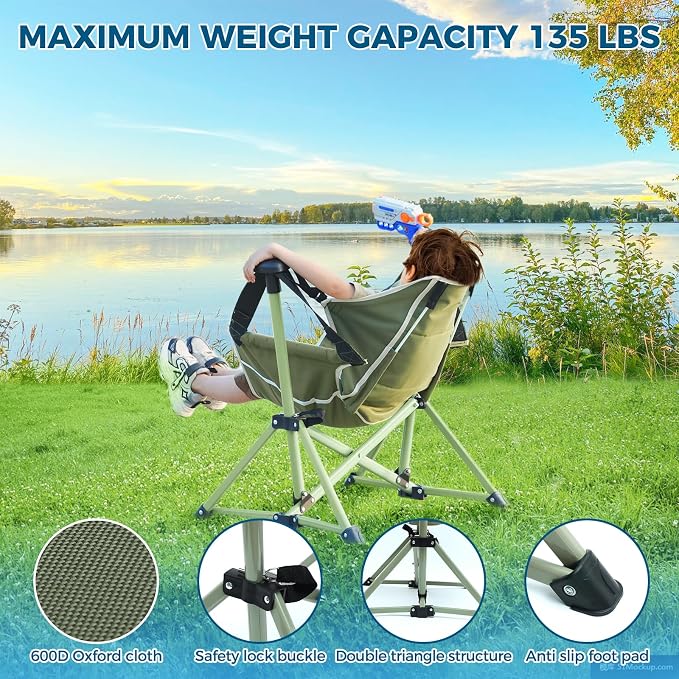 Kids Hammock Chair, Adjustable Kids Camping Chair, Folding Chair - Image 7