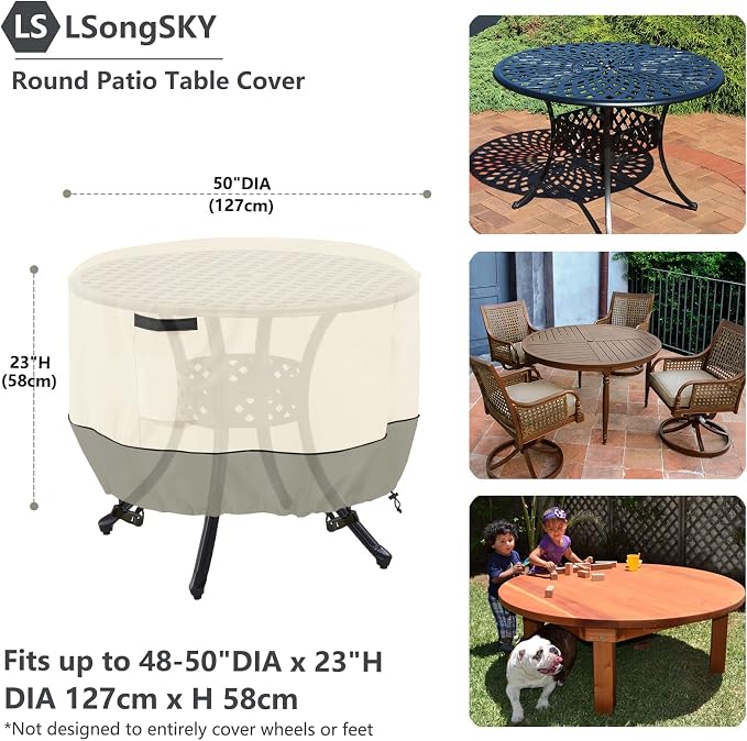 Round Patio Table Cover, Round Patio Table Covers - Image 2