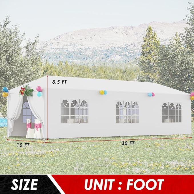 FDW Party Tent 10x30 Outdoor Gazebo Canopy - Image 7