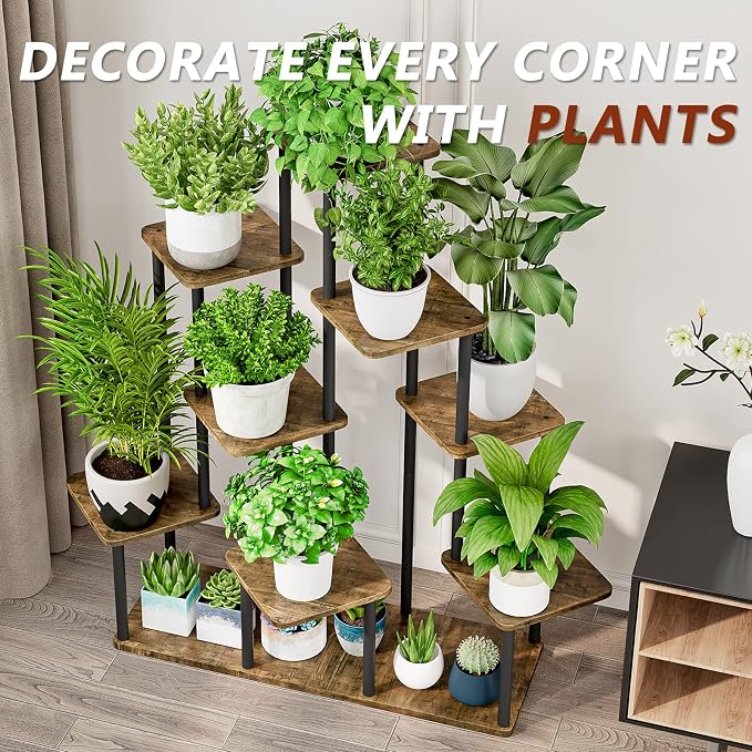 AZERPIAN Plant Stand 9 Tier Indoor Metal Flower Shelf - Image 6