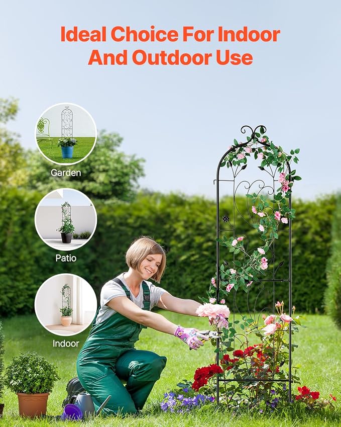 VEVOR 60 x 15 in, Rustproof Metal Garden Flower Trellis, Outdoor Climbing Rose - Image 6