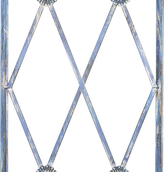 SAFAVIEH Outdoor Collection Atticus Mossy Blue Wrought Iron Lattice Arch Garden - Image 7