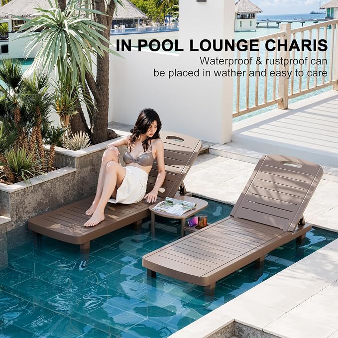 WACASA Outdoor Chaise Lounge Chairs Set of 4, Oversized Lounge Chairs - Image 4