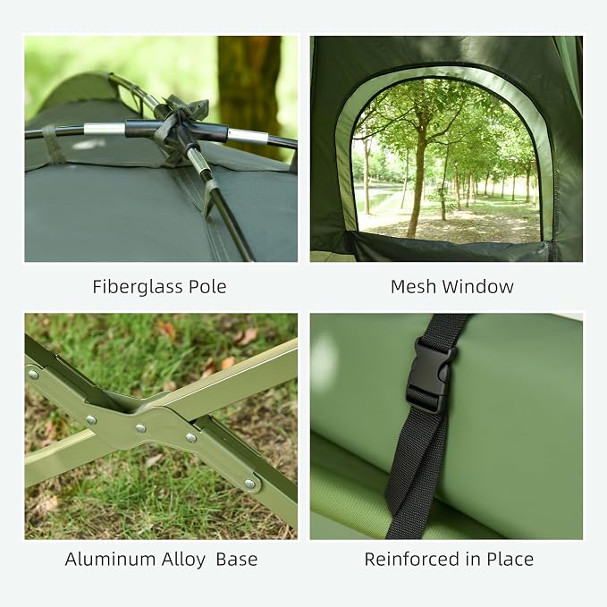 Outsunny Camping Tent Cot, Folding Tent Cot Combo - Image 8