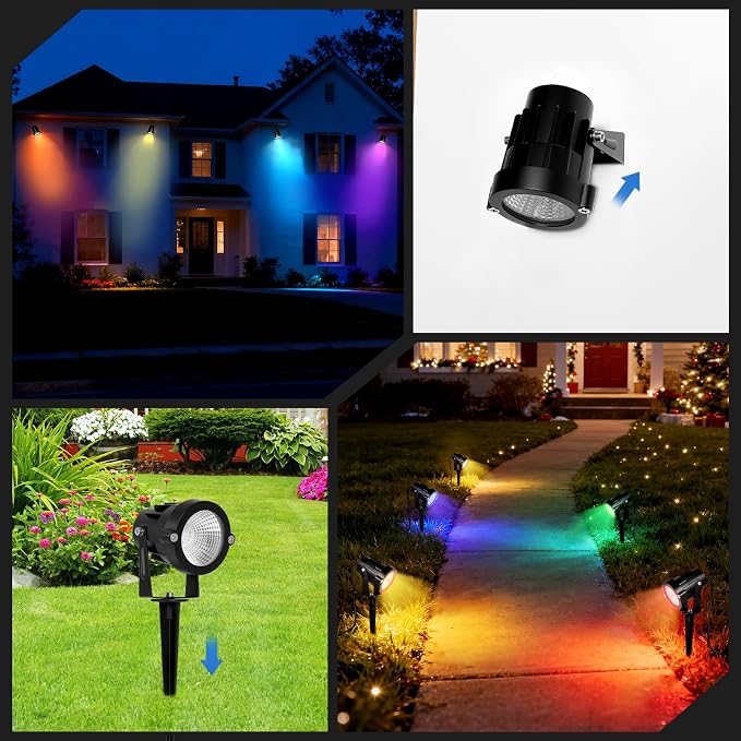 RGBW Multicolor Spotlight Outdoor: 16 Color Changing Landscape Lighting - Image 8