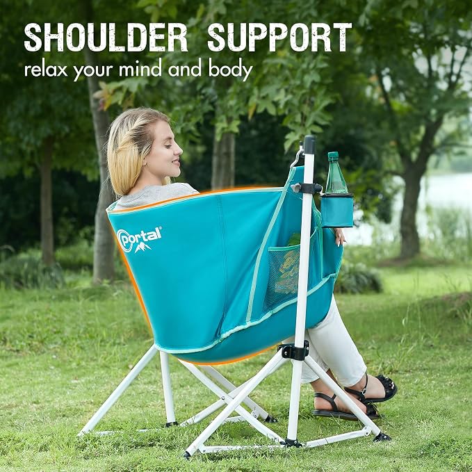 Portal Hammock Camping Chair Folding Rocking Chair Portable Swinging Chair - Image 4