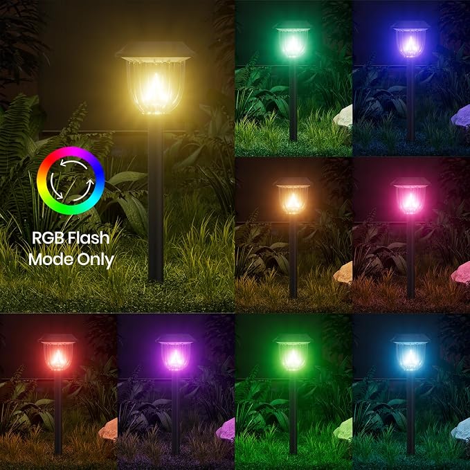 AOSEA 4 Pack Christmas Solar Pathway Lights Outdoor Waterproof - Image 4