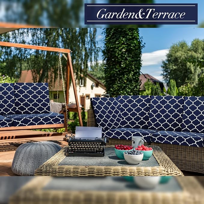 Newwiee 8 Pcs Stretch Patio Outdoor Cushion Covers Waterproof Replacement Sofa - Image 3