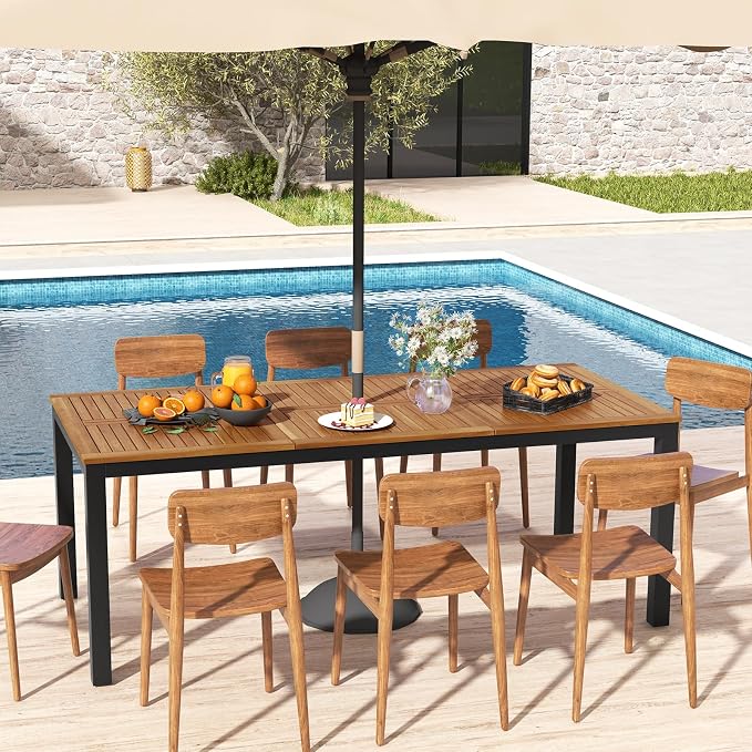 Tangkula 79" Acacia Wood Outdoor Dining Table - Image 9
