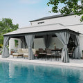 LAUSAINT HOME Semi-Permanent Outdoor Patio Gazebo 10'x20', Heavy Duty Party by LAUSAINTHOME