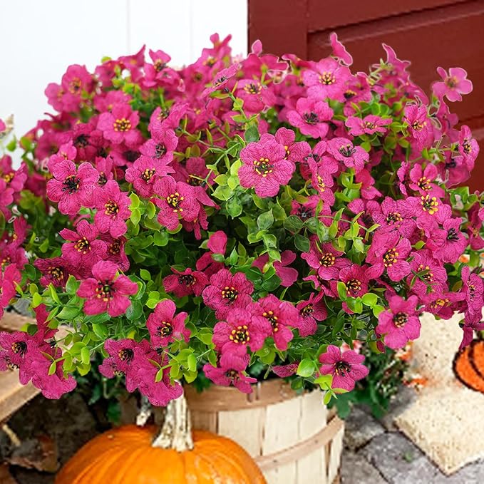 Artificial Flowers for Outdoor, UV Resistant Fake Silk Flowers, Realistic Faux - Image 3