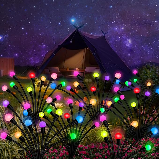 Solar Garden Lights Outdoor, 2 Pack 20 LED Solar Firefly Lights Waterproof - Image 6