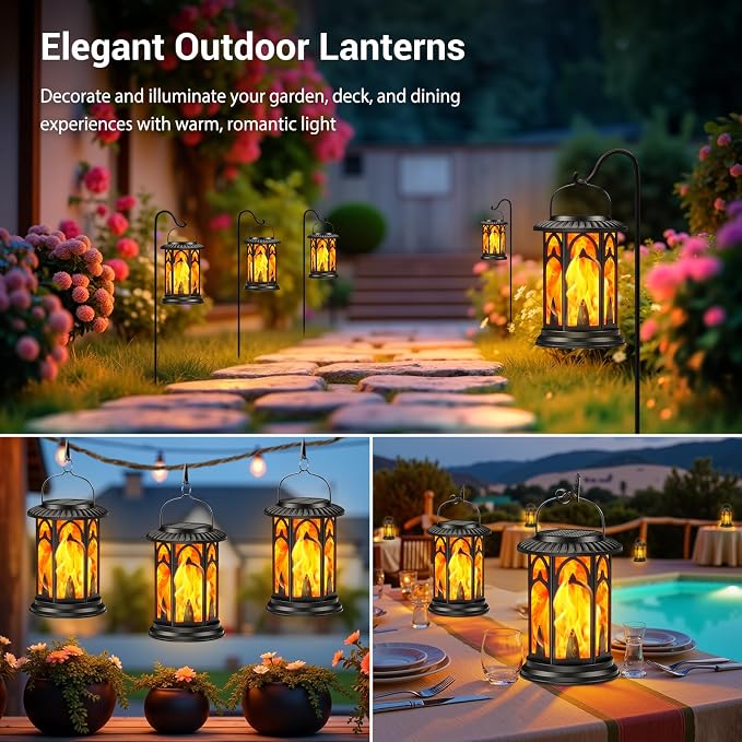 KOOPER Taller Solar Lanterns Outdoor Waterproof Hanging Solar Lantern Lights - Image 2