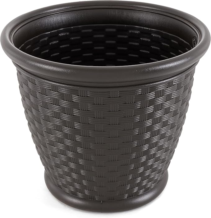 Suncast 4 Pack Sonora 18 Inch Lightweight Durable Plastic Wicker Decorative - Image 8