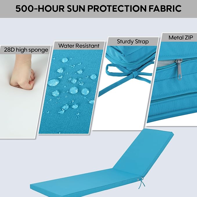 Only choice Outdoor Lounge Chair Cushions Patio Chaise Lounge Replacement - Image 5