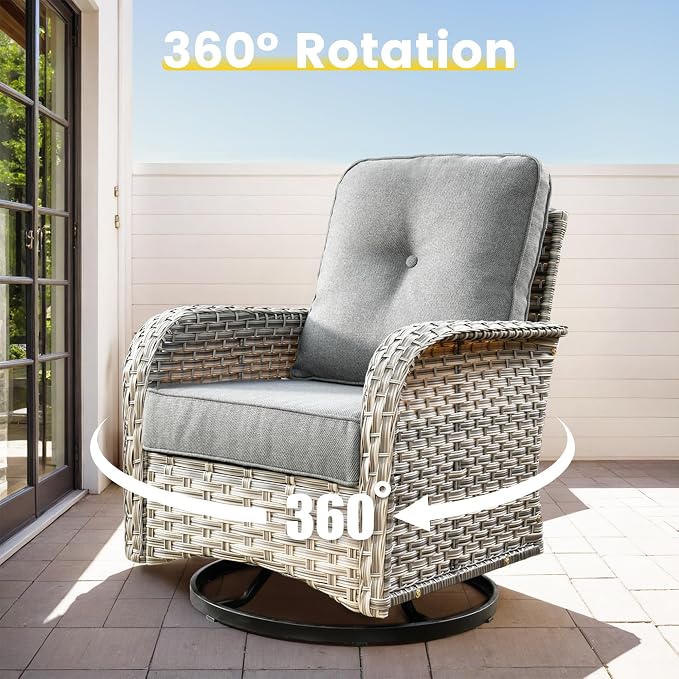 Outdoor Sectional Patio Furniture Set, 8 Pieces Wicker Conversation Sets L - Image 4