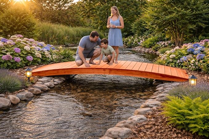 12 FT CEDAR Amish Made Pinewood Heavy Duty Garden Bridge - Image 4