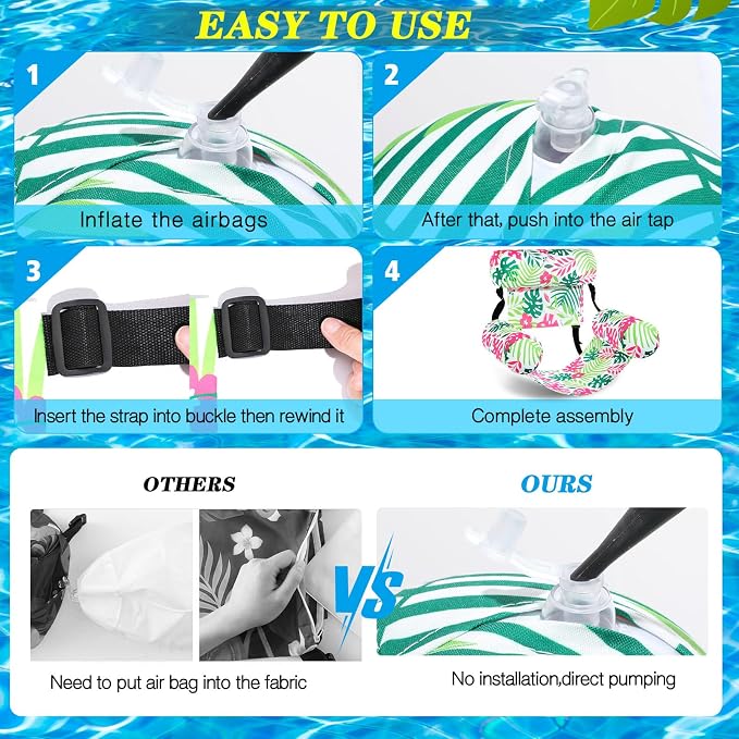 2 Pack Inflatable Pool Float for Adult Adjustable Hammock Float Chair Fabric - Image 4