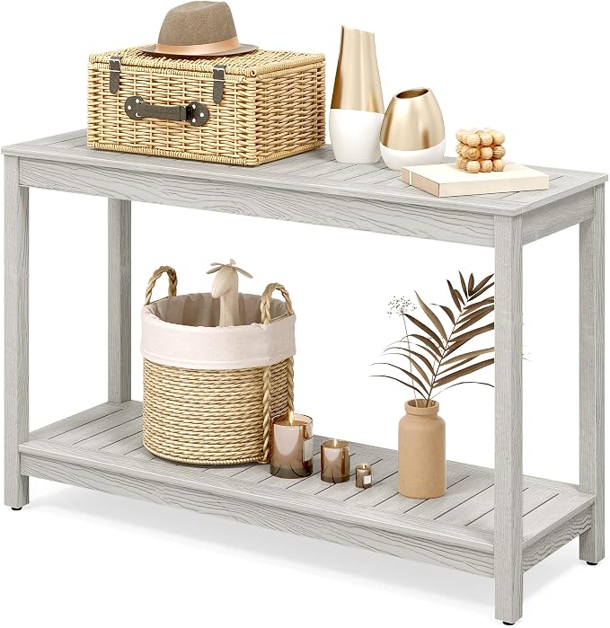 YITAHOME 48" Patio Bar Table Entry Console Table, 2-Shelf HIPS Indoor Outdoor by YITAHOME