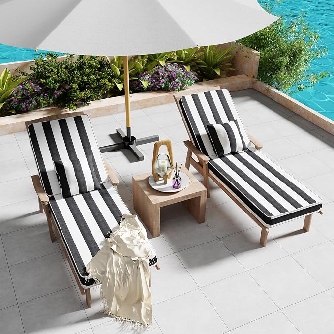 Outdoor Water-Resistant Olefin Chaise Lounge Cushions - Image 7