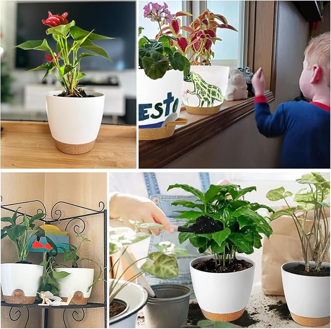 Self Watering Planters with Drainage Holes Reservoir, Nursery Planting Pot - Image 6
