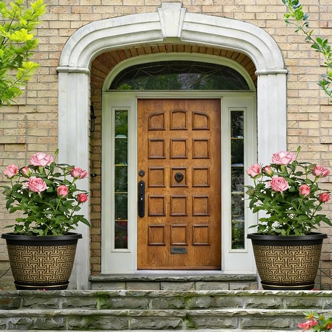 4 Pack 16 Inch Planter, Large Plastic Flower Pots Outdoor Indoor - Image 5
