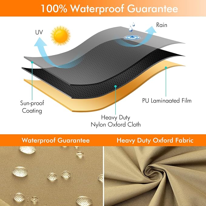 WLEAFJ Patio Chaise Lounge Cover Waterproof, Heavy Duty Outdoor Lounge Chair - Image 4